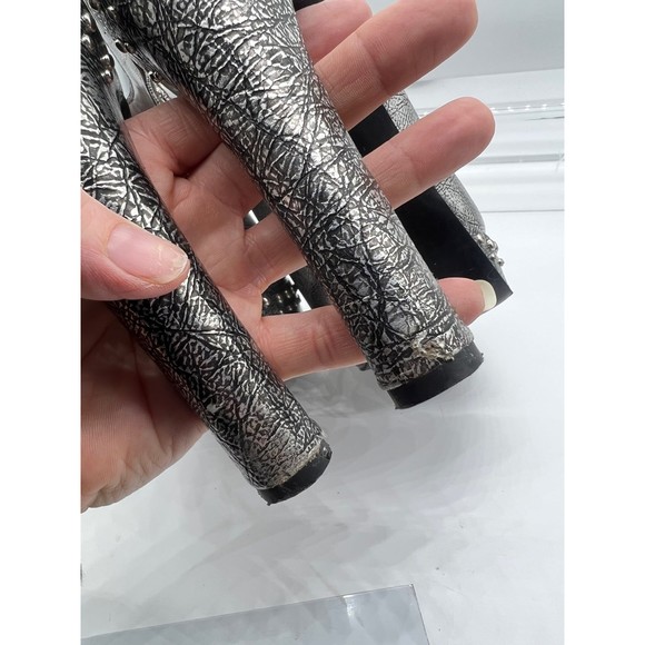 9.5 BCBGeneration Silver Studded Sling Back Sandal 4”+ High Heel Shoe Open Toe - Picture 4 of 9